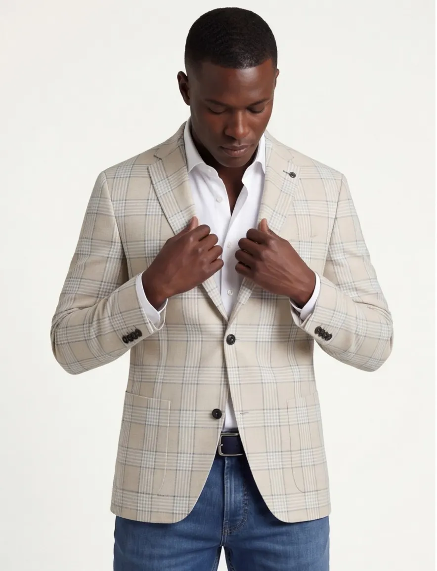 Roy Robson colbert beige geruit