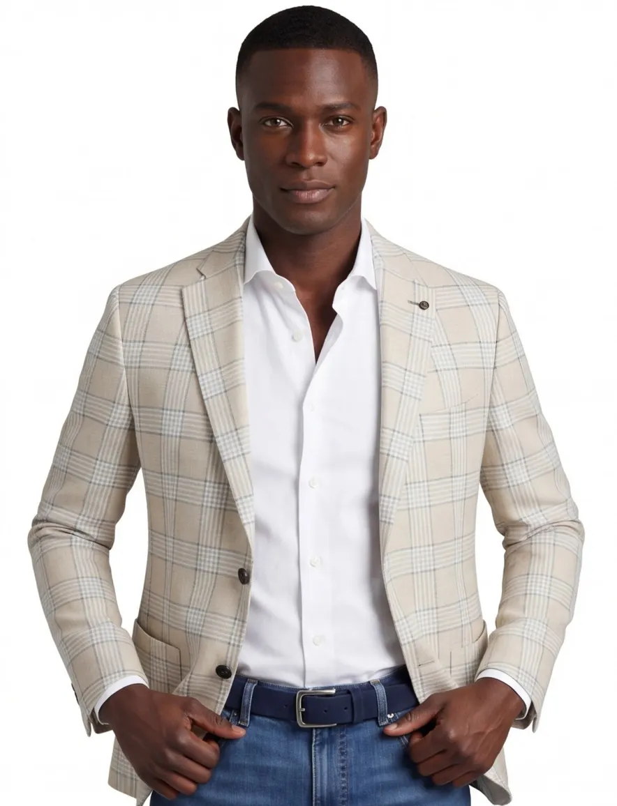 Roy Robson colbert beige geruit