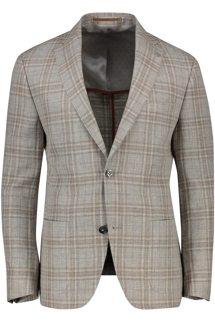 Roy Robson colbert beige geruit linnen