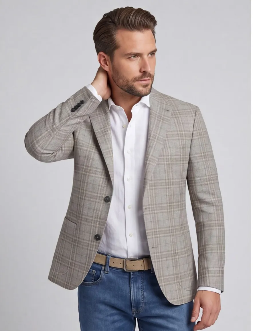 Roy Robson colbert beige geruit