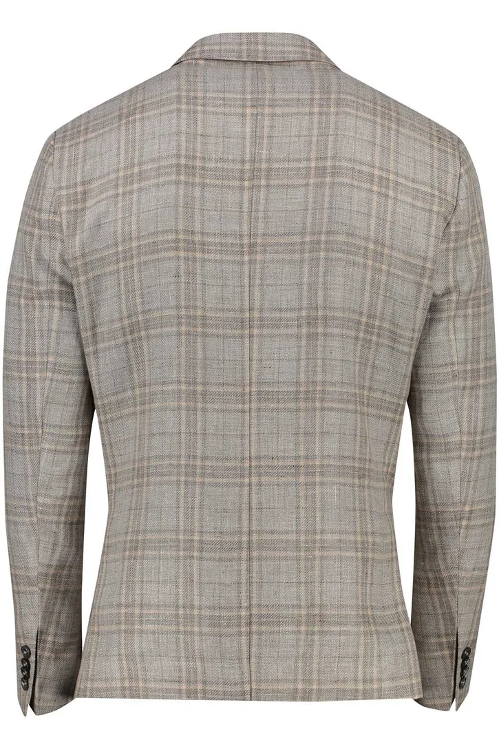 Roy Robson colbert beige geruit linnen
