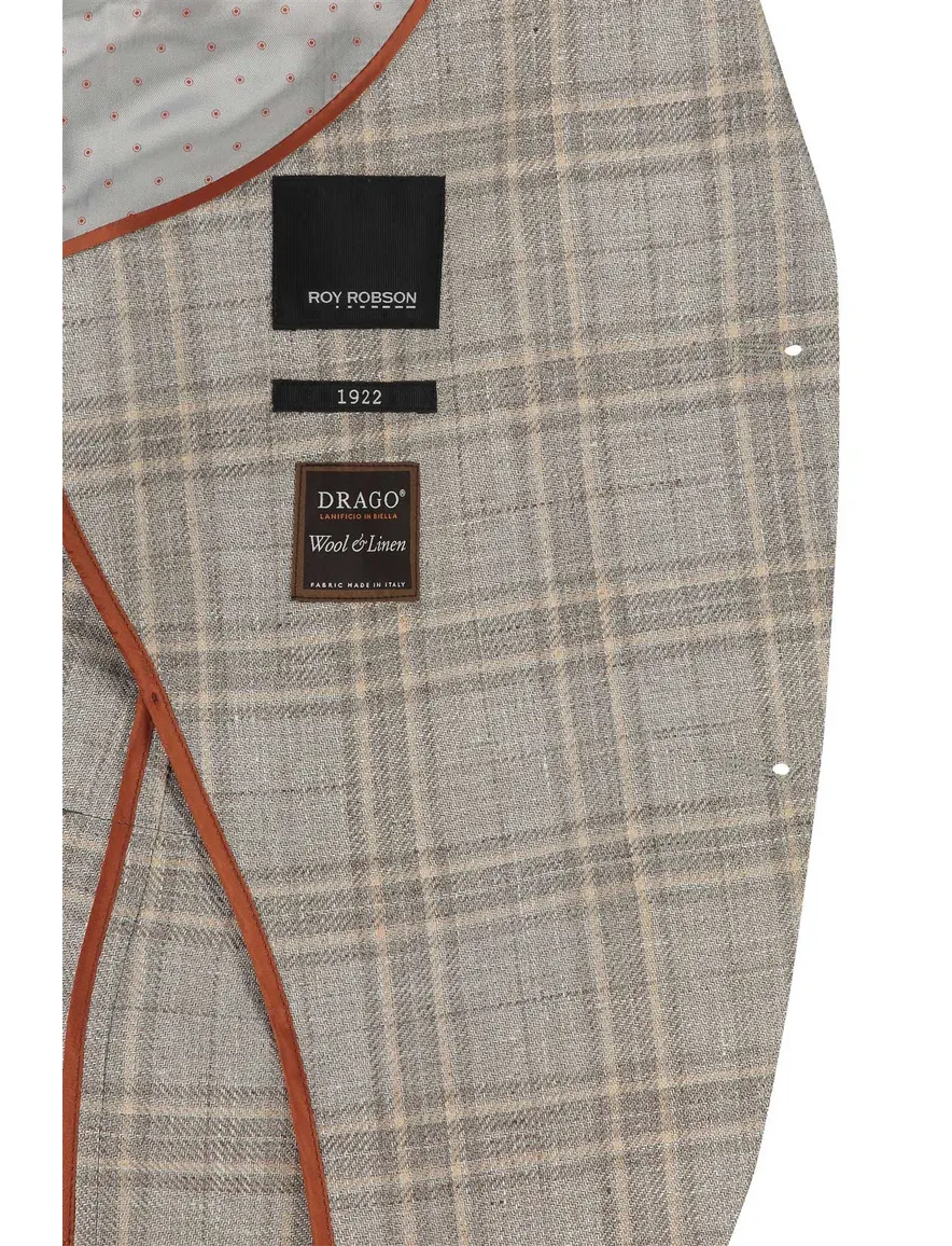 Roy Robson colbert beige geruit
