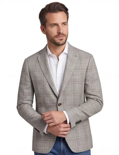 Roy Robson Roy Robson geruit colbert normale fit beige