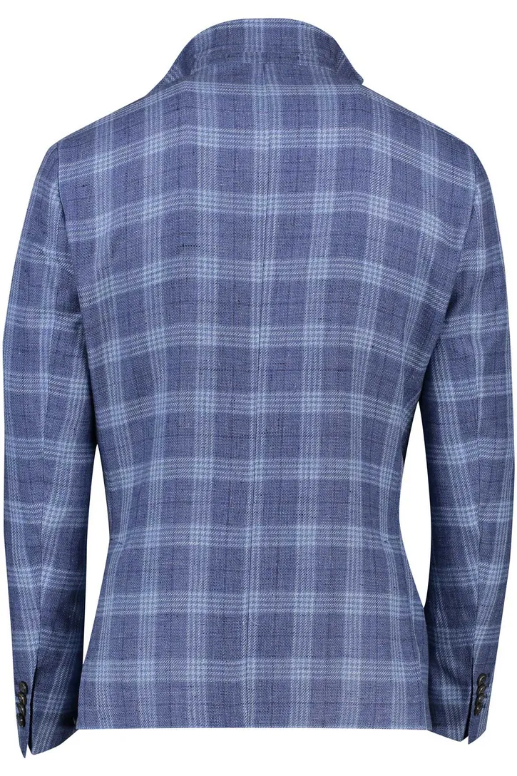 Roy Robson colbert blauw geruit normale fit