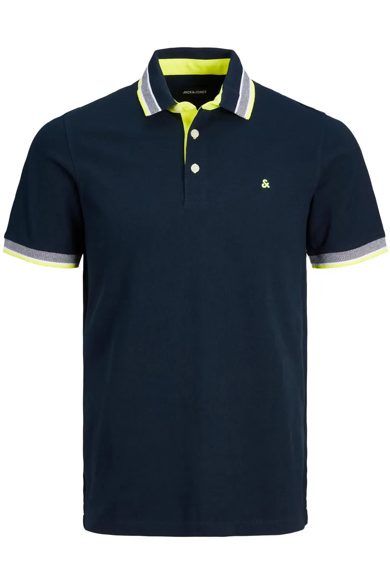 Jack & Jones polo normale fit donkerblauw effen katoen