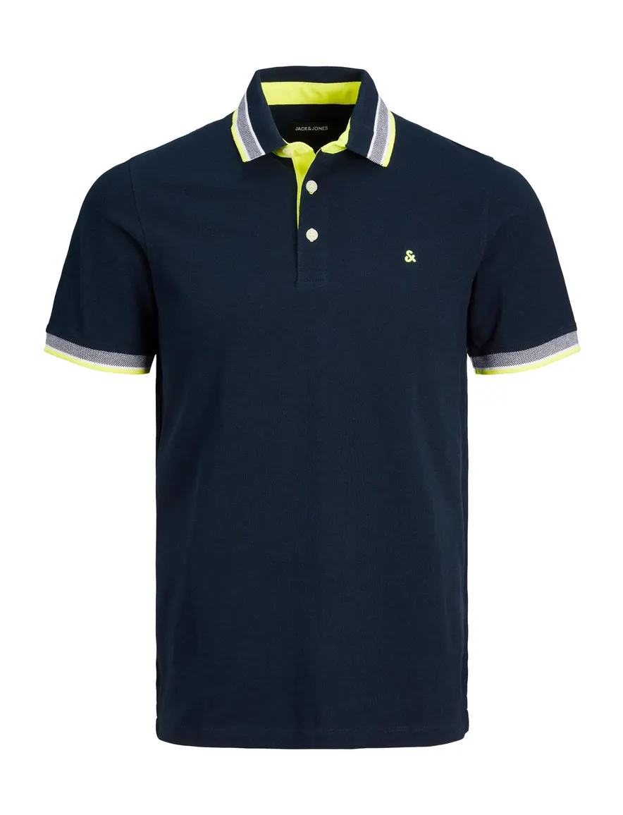 Jack & Jones polo normale fit donkerblauw effen katoen