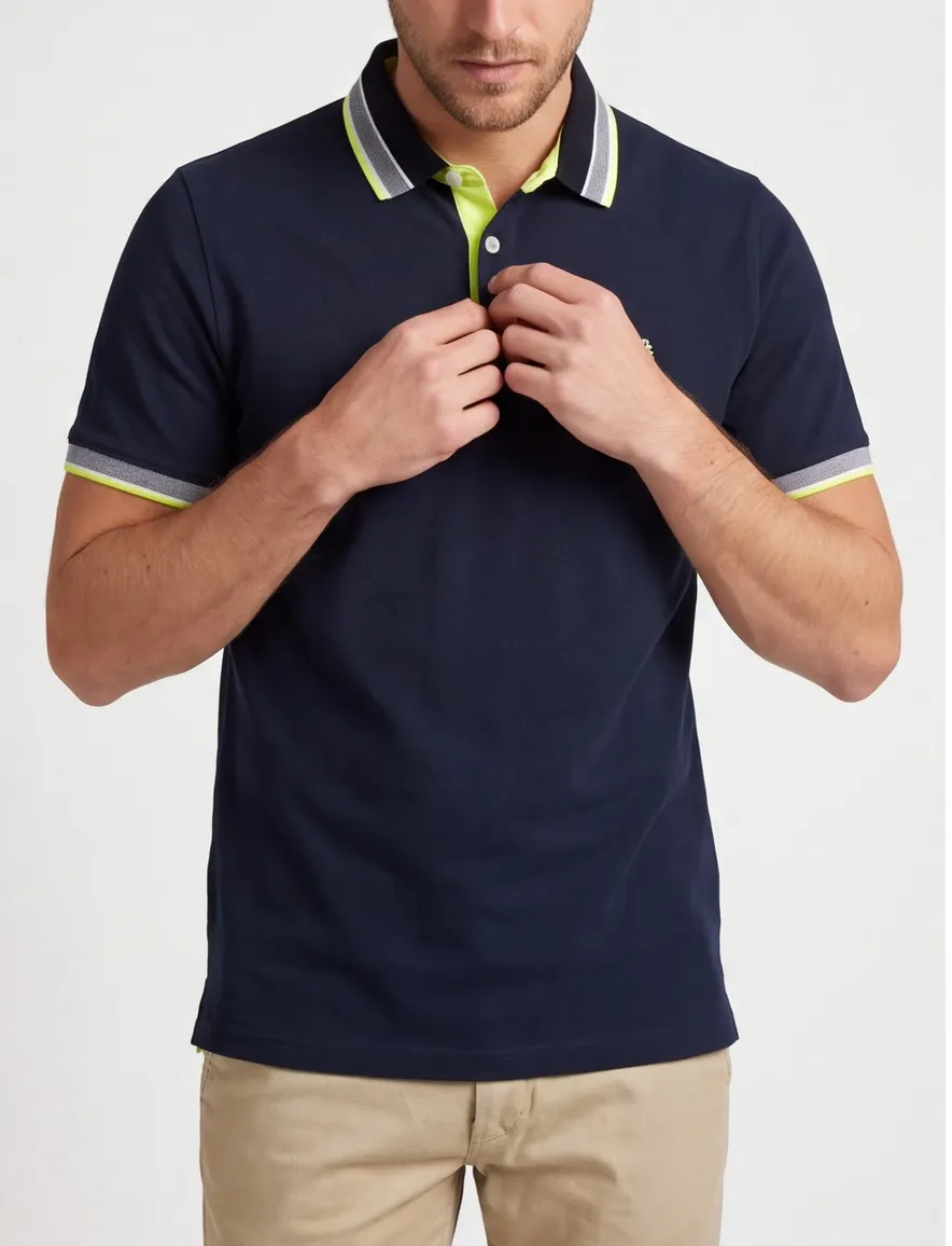 Jack & Jones polo normale fit donkerblauw effen katoen