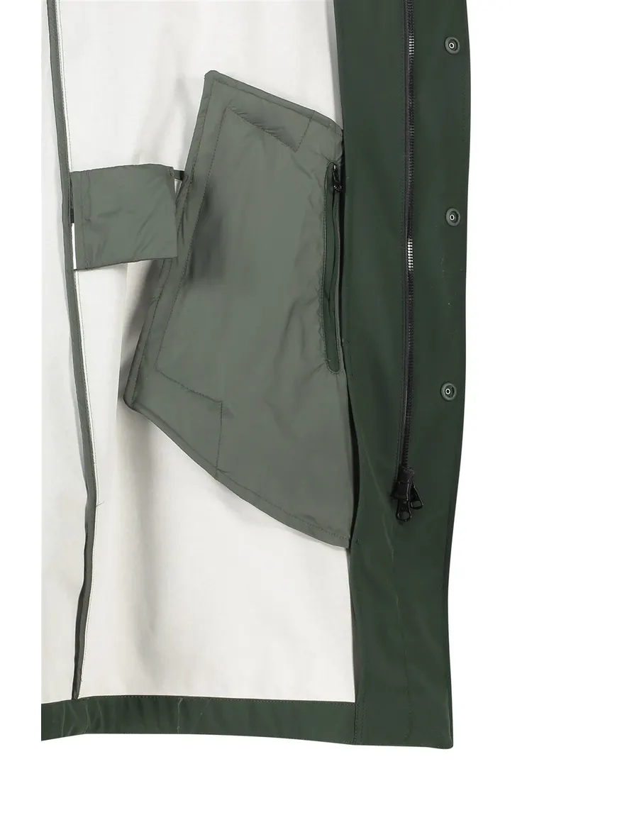 Colmar tussenjas groen effen rits + knoop slim fit