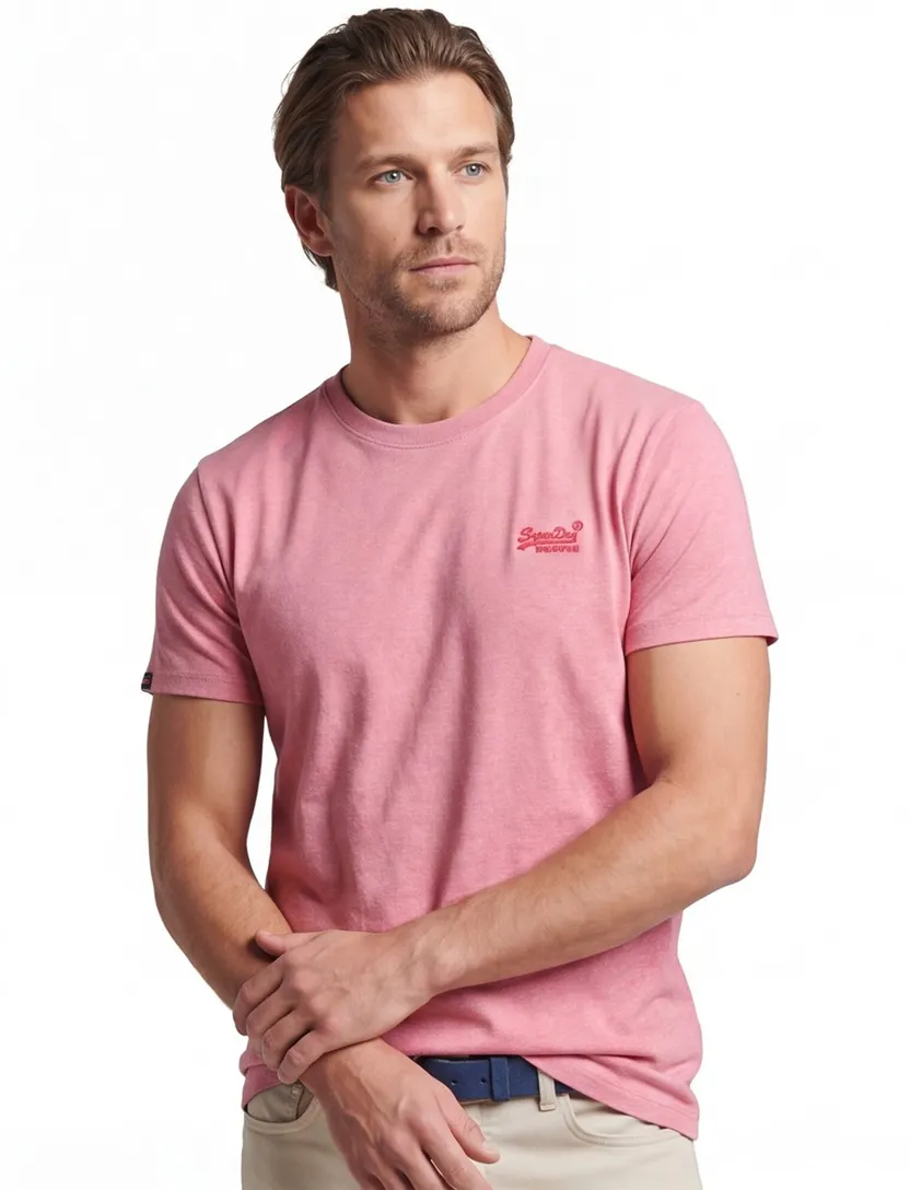 Superdry t-shirt roze met ronde hals
