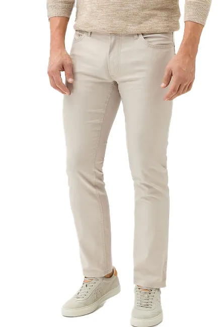 Brax 5-pocket jeans beige effen katoen Chuck