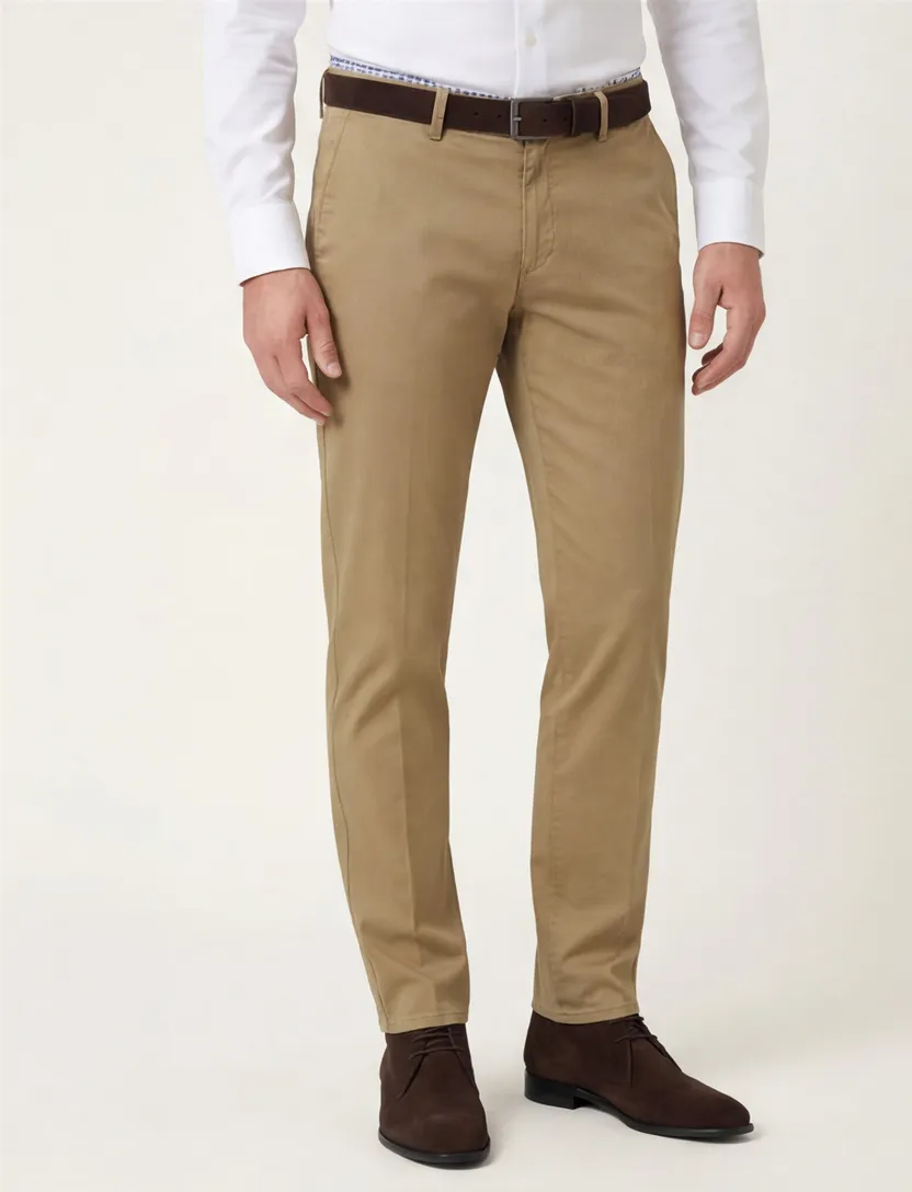 Brax chino bruin effen katoen Style Silvio Slim Fit