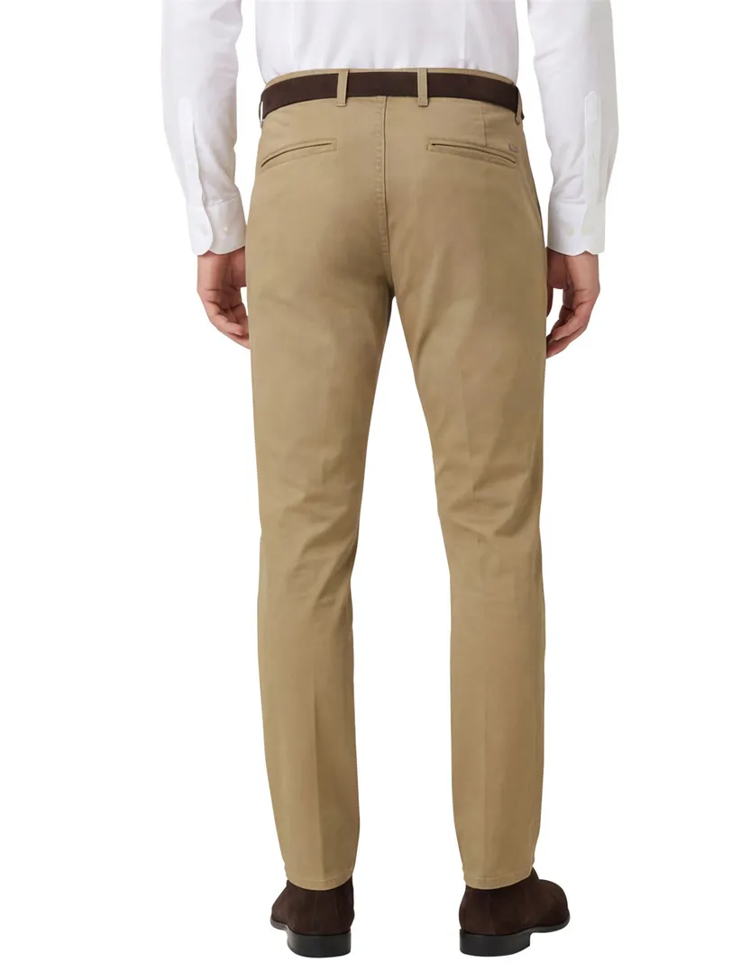 Brax chino bruin effen katoen Style Silvio Slim Fit