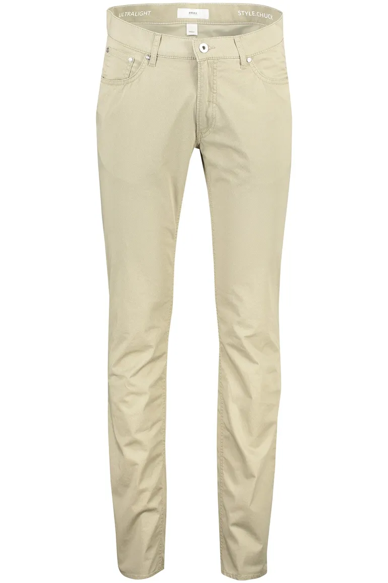 Beige Brax broek effen katoen