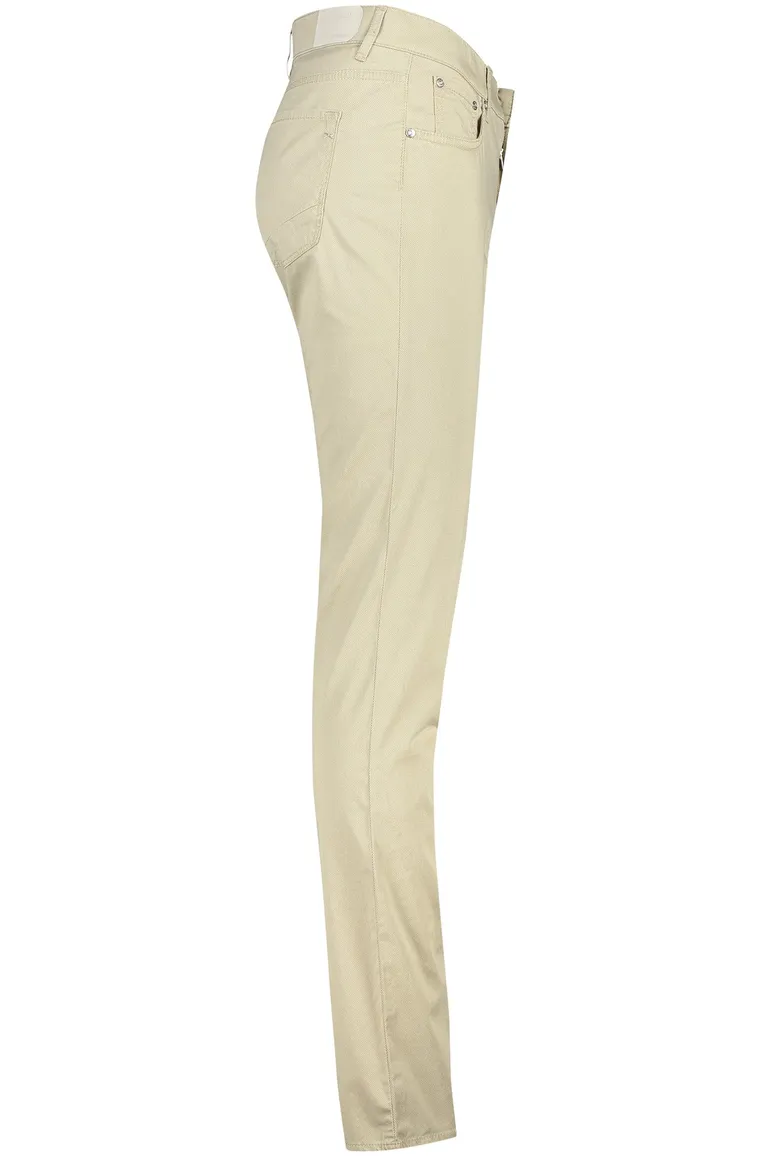 Beige Brax broek effen katoen