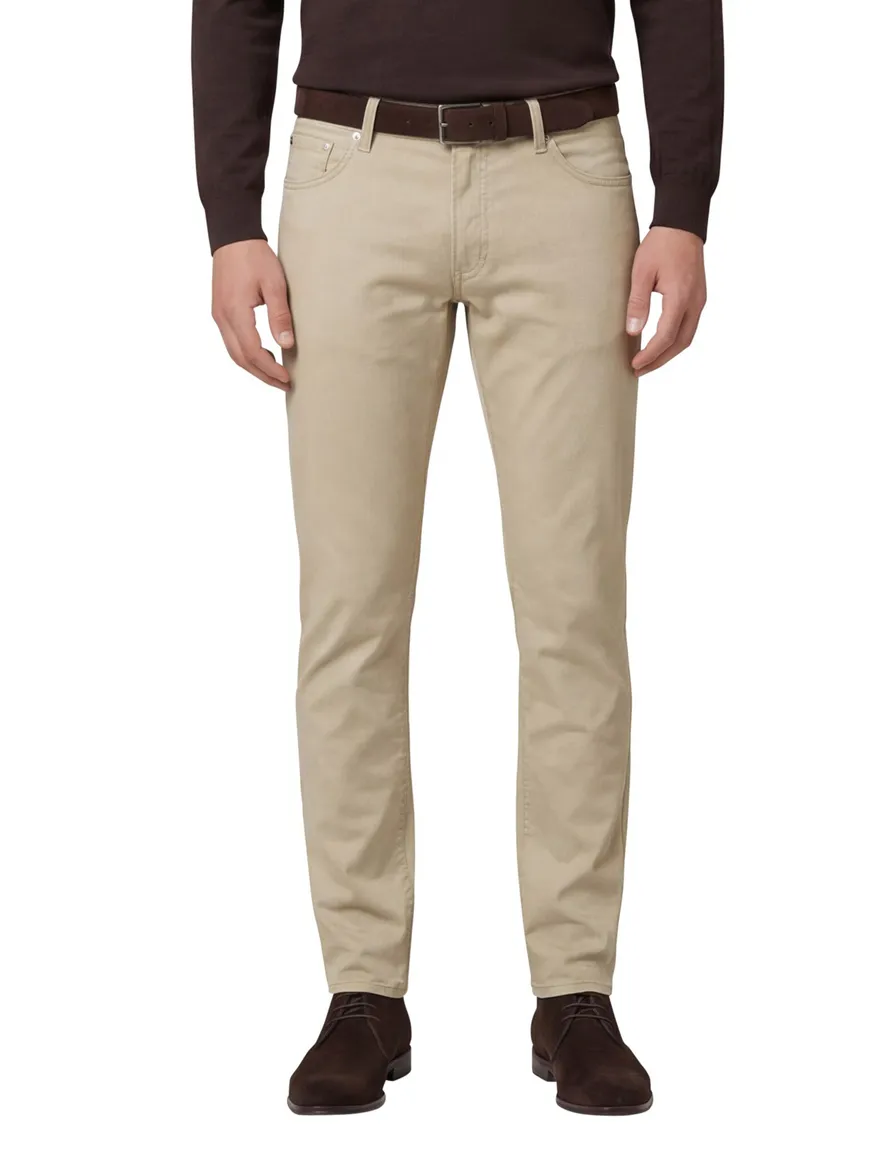 Beige Brax broek effen katoen