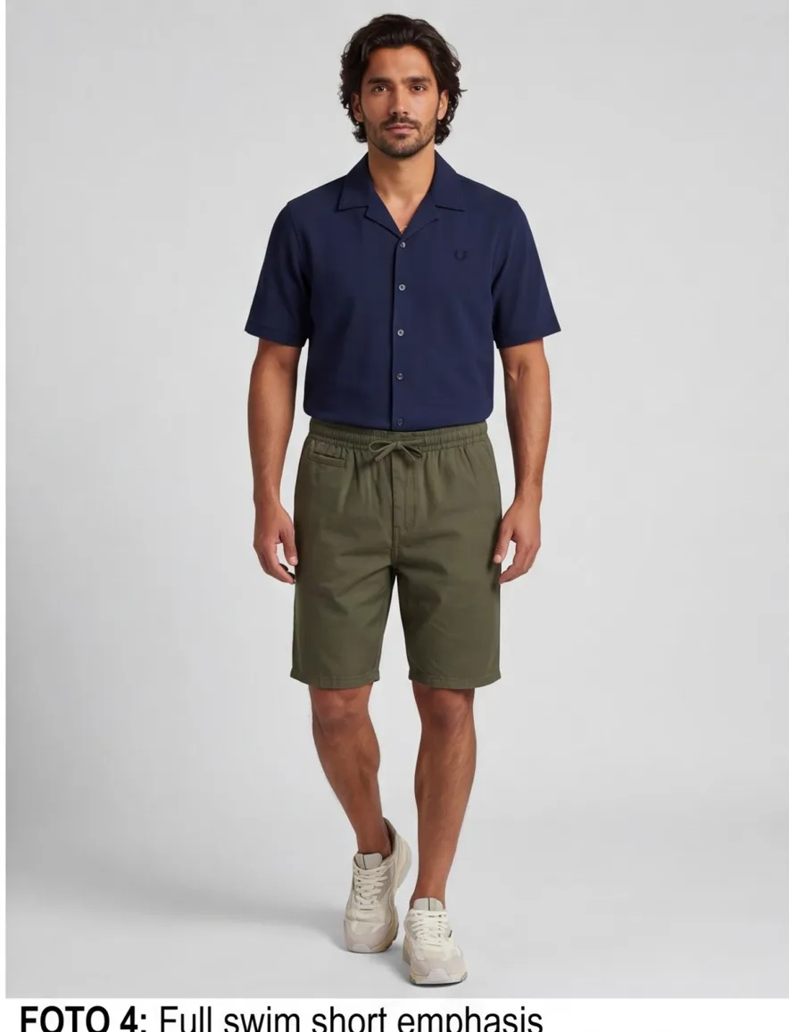 Superdry bermuda kaki groen tapered linnen