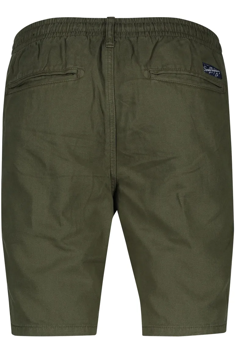 Superdry bermuda kaki groen tapered linnen