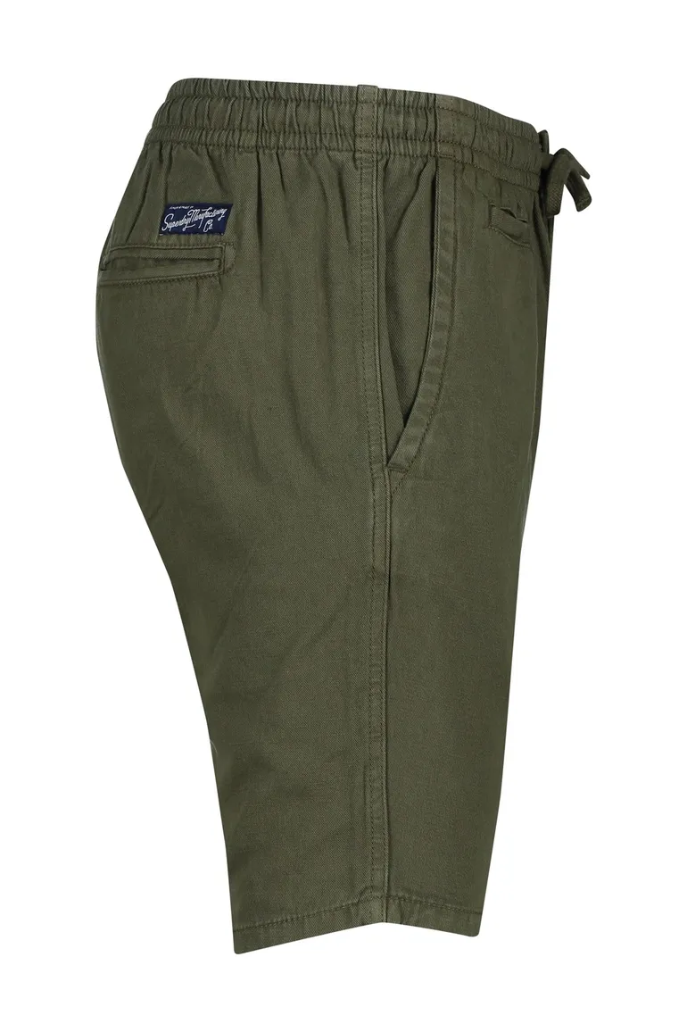 Superdry bermuda kaki groen tapered linnen