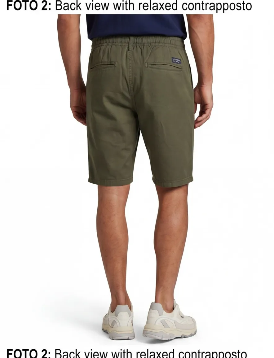 Superdry bermuda kaki groen tapered linnen