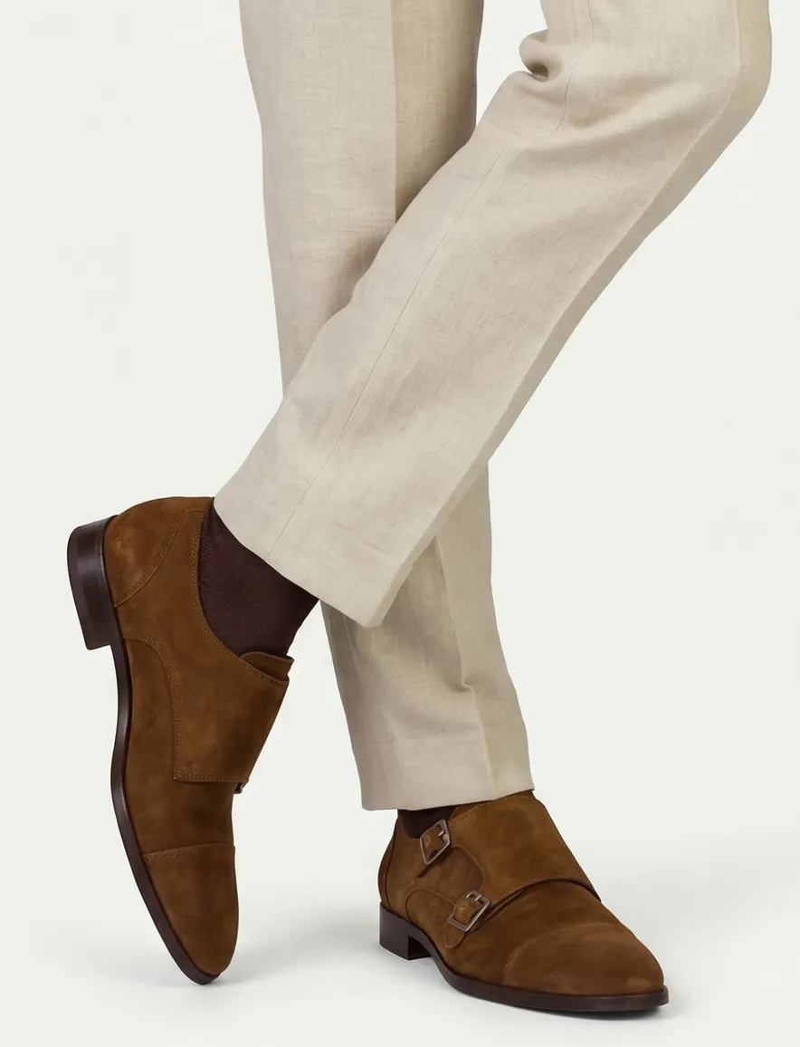 Rehab bruin gesp nette schoenen leer