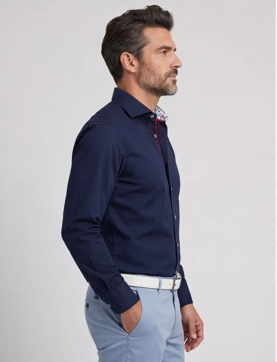 Donkerblauw overhemd R2