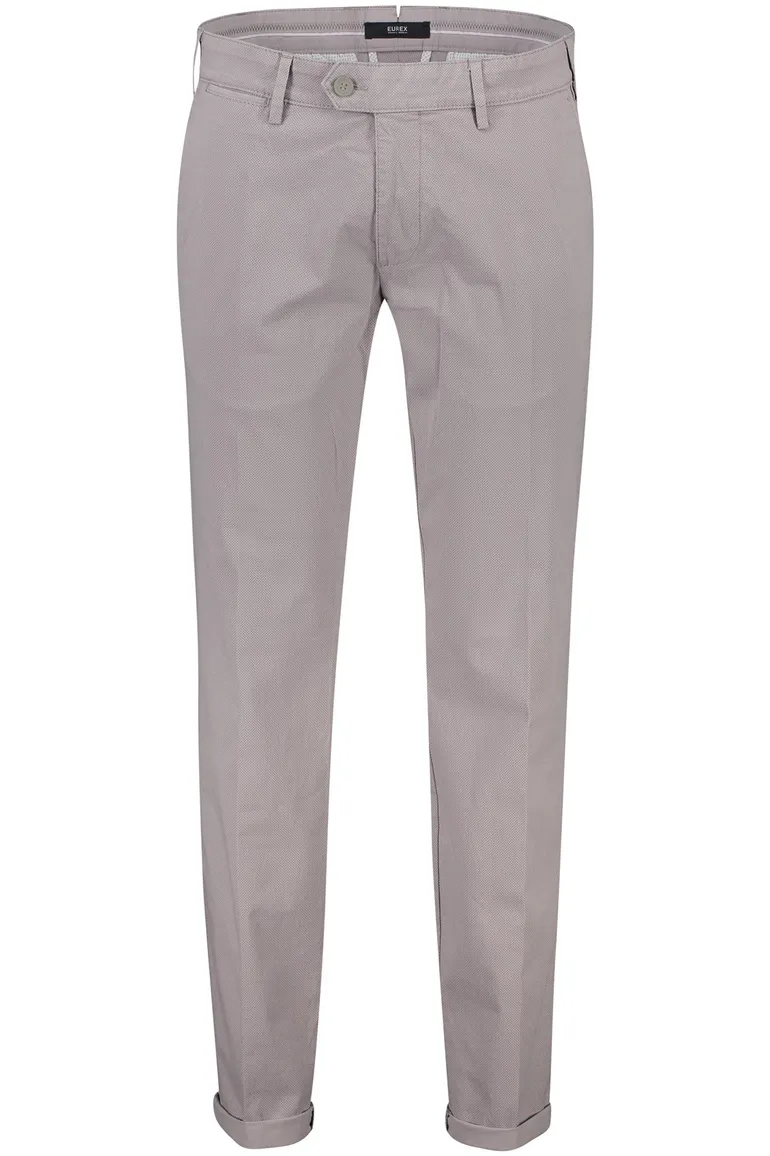 katoenen broek Eurex grijs effen katoen