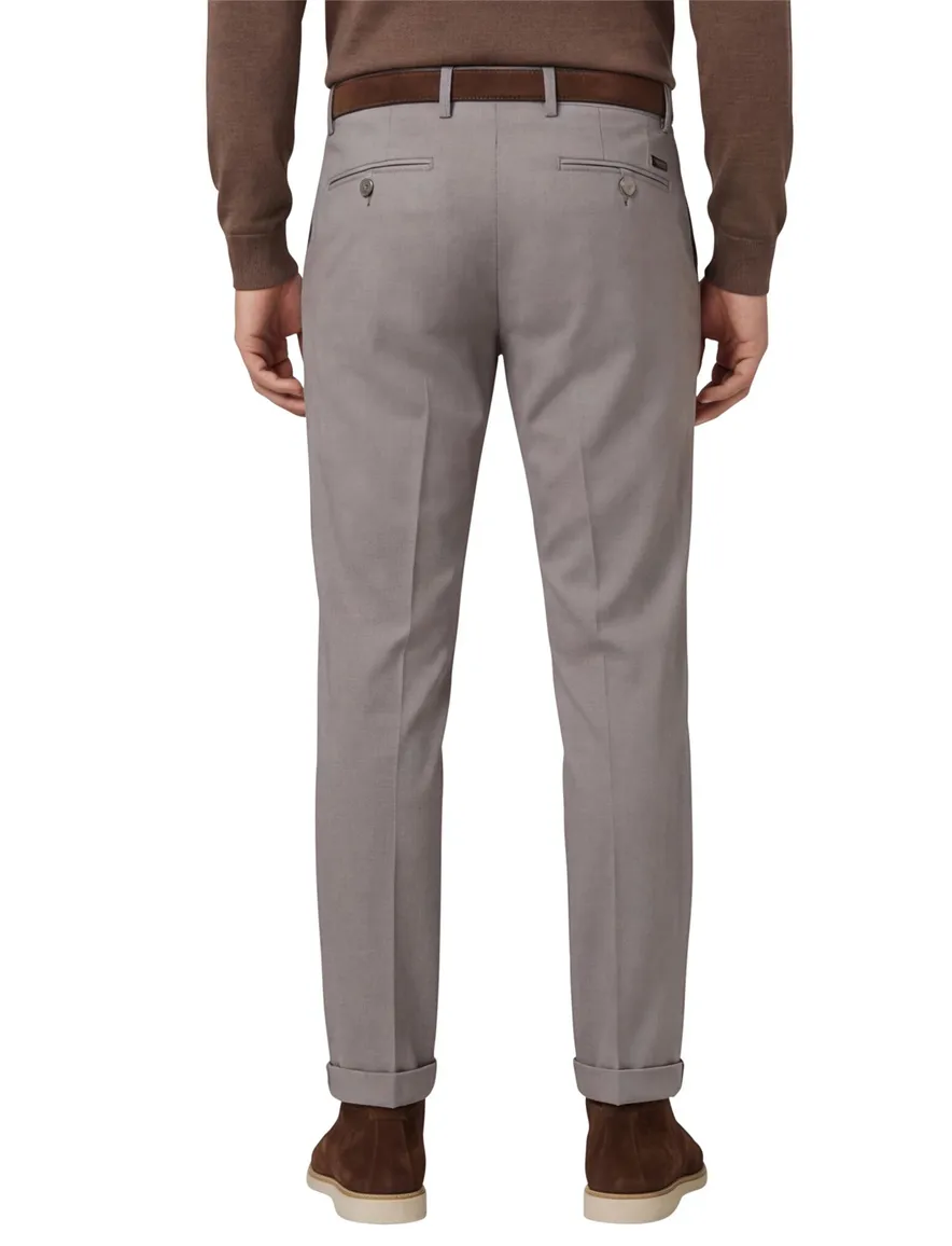 katoenen broek Eurex grijs effen katoen