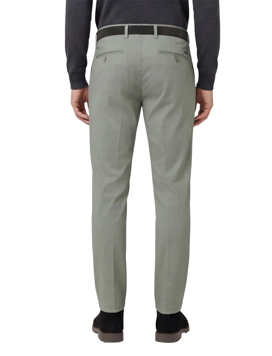 katoenen broek Eurex groen effen katoen