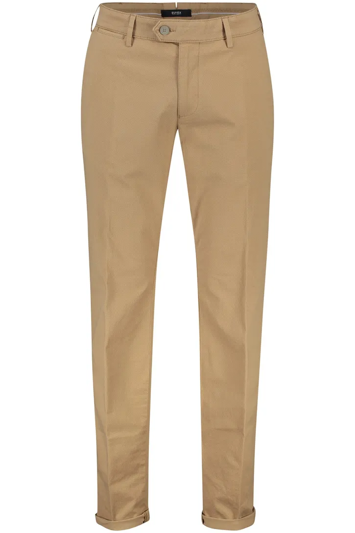 Eurex Joe broek camel effen katoen