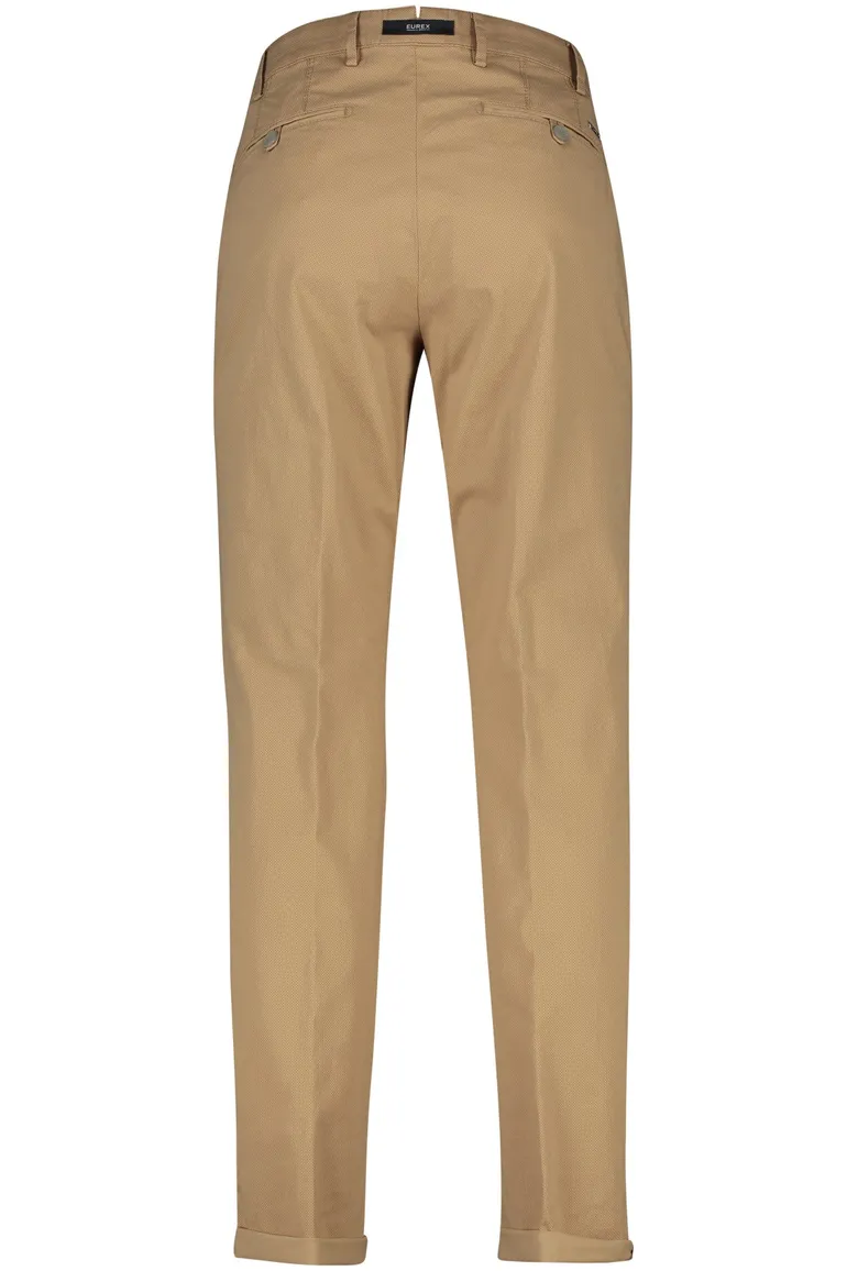 katoenen broek Eurex bruin effen katoen