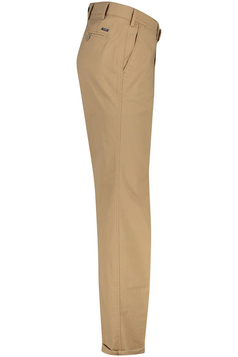 katoenen broek Eurex bruin effen katoen