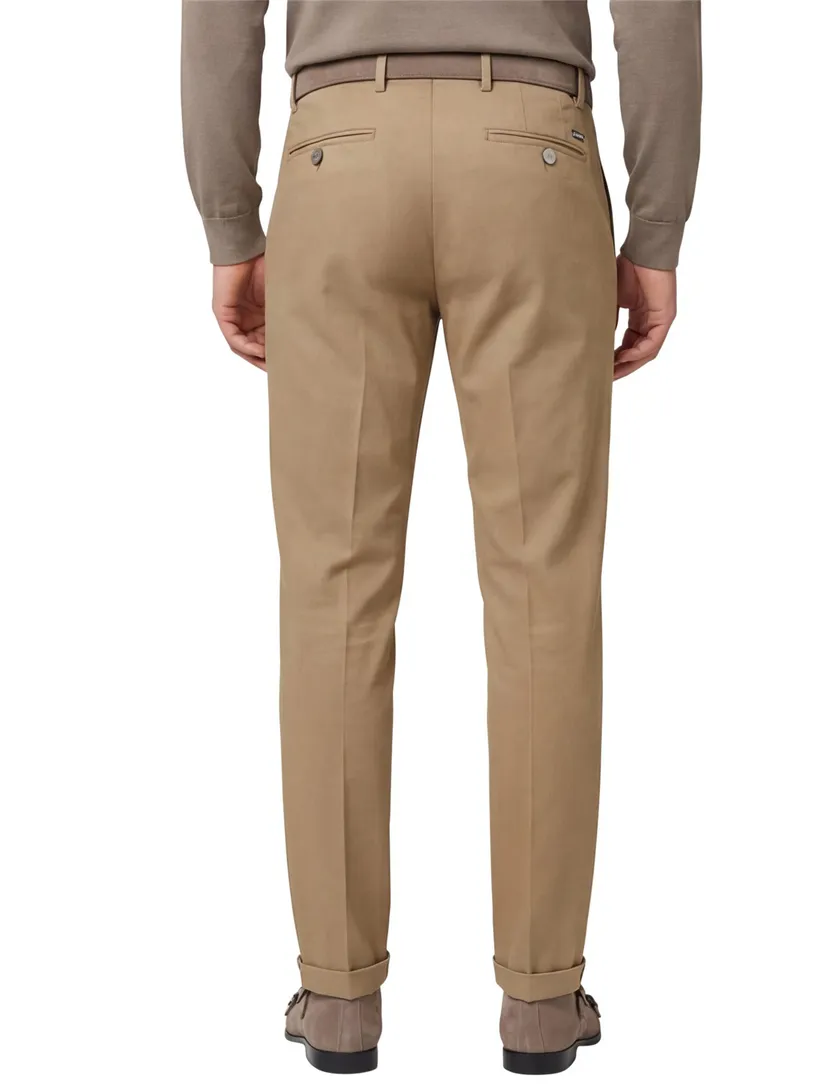 Eurex Joe broek camel effen katoen