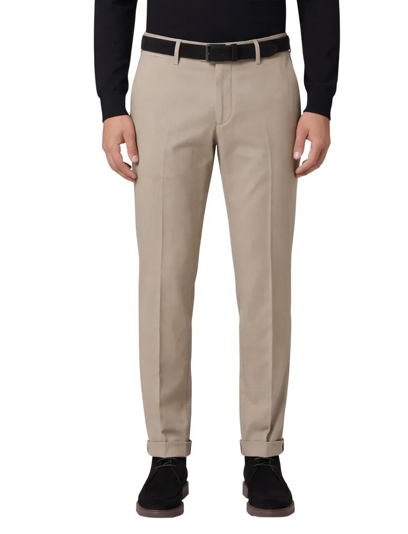 Eurex katoenen chino beige effen Joe