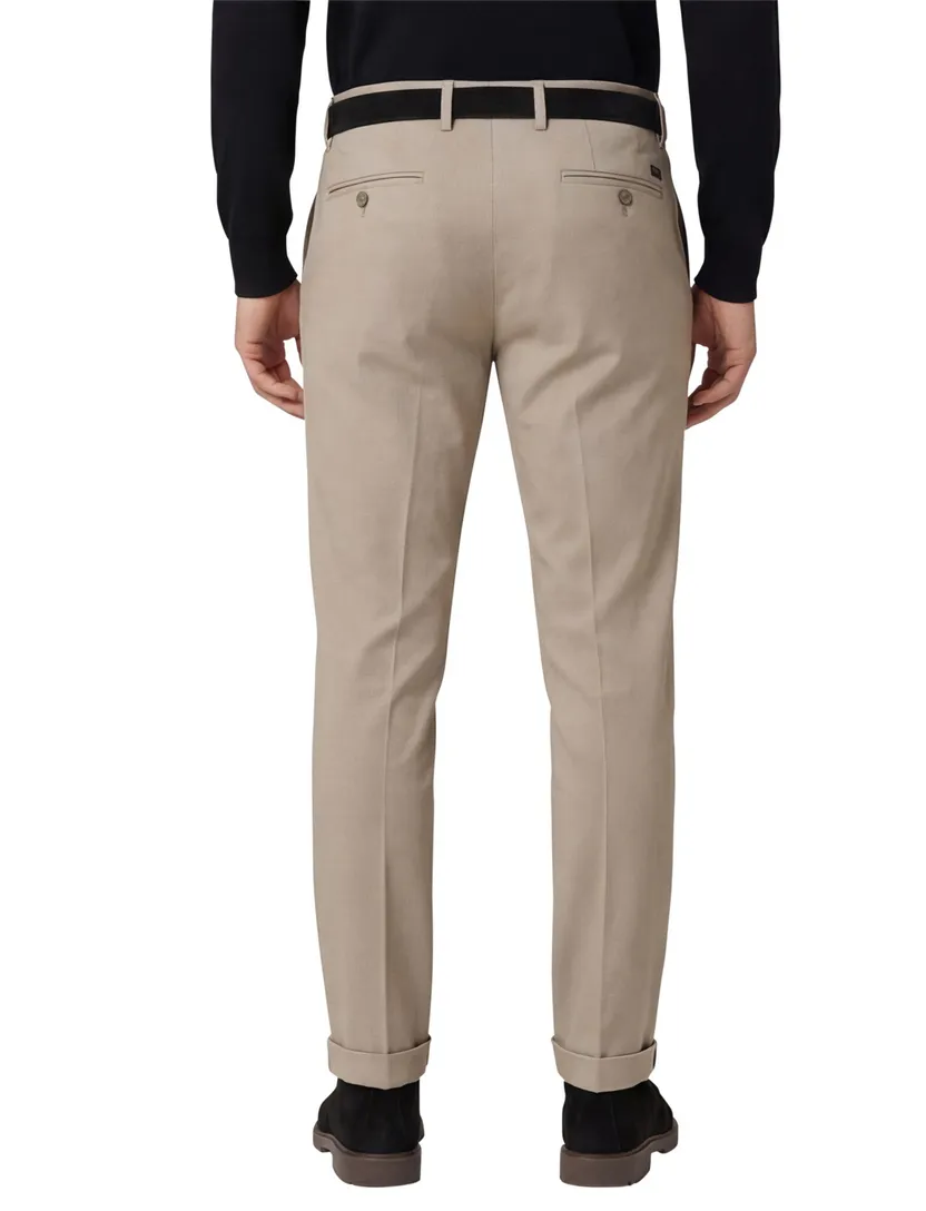 Eurex katoenen chino beige effen Joe