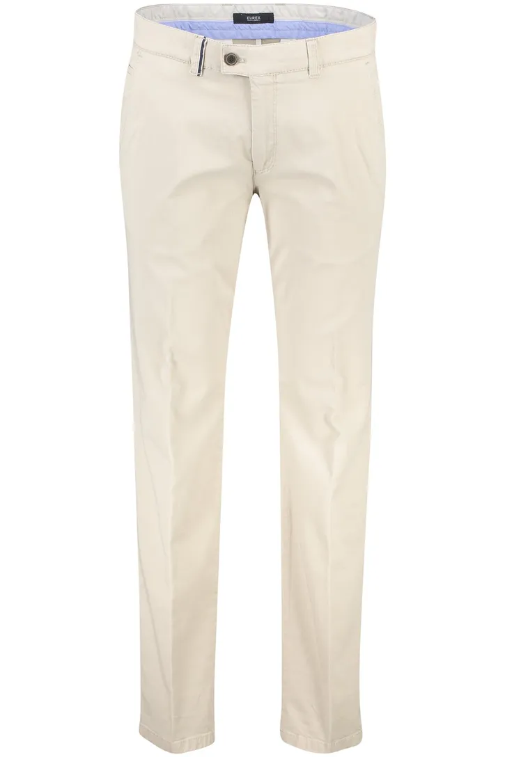 Eurex katoenen broek beige effen katoen