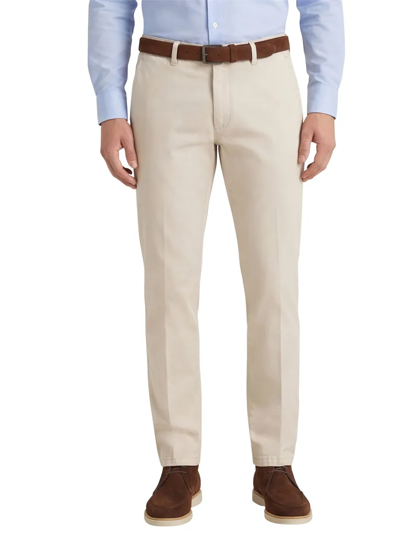 Eurex katoenen broek beige effen katoen