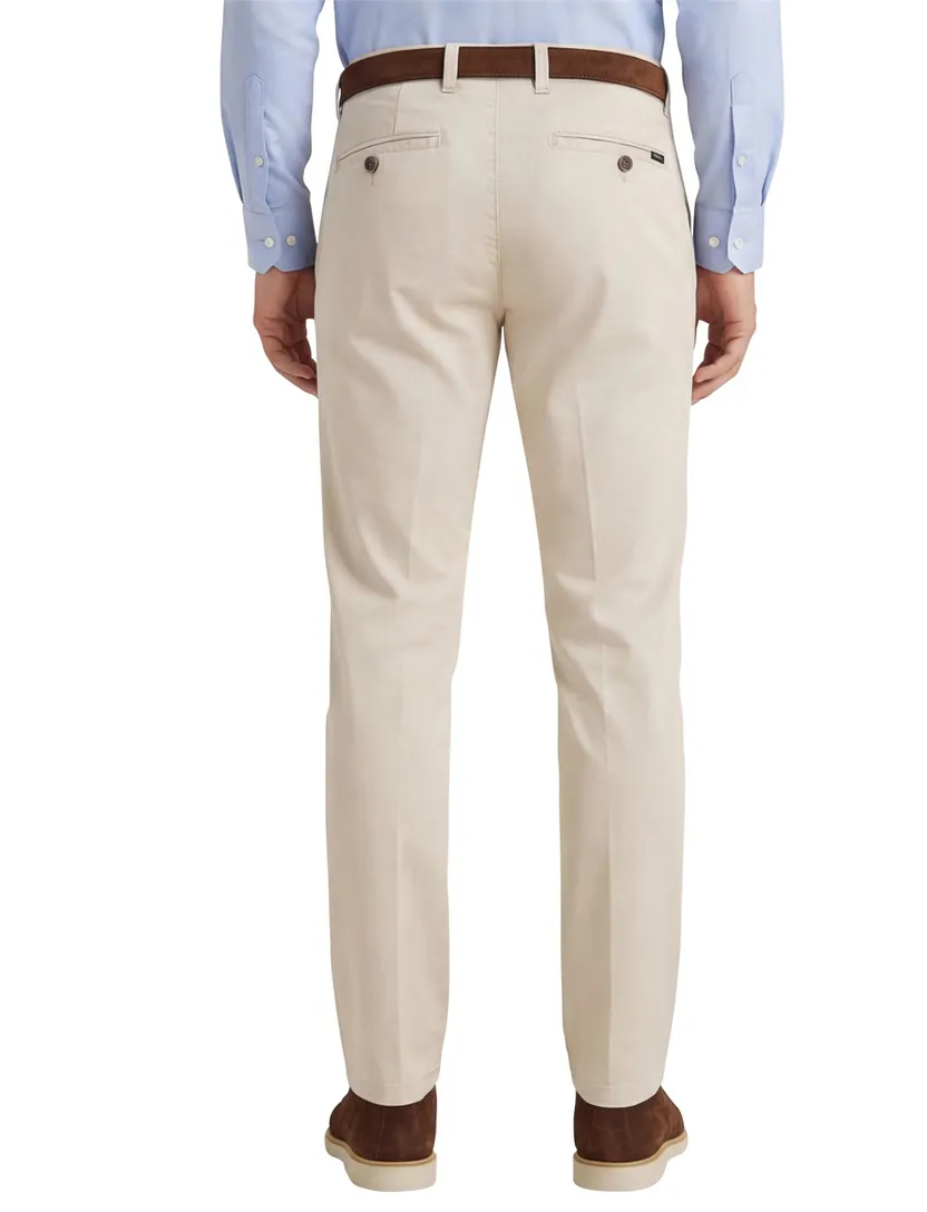 Eurex katoenen broek beige effen katoen