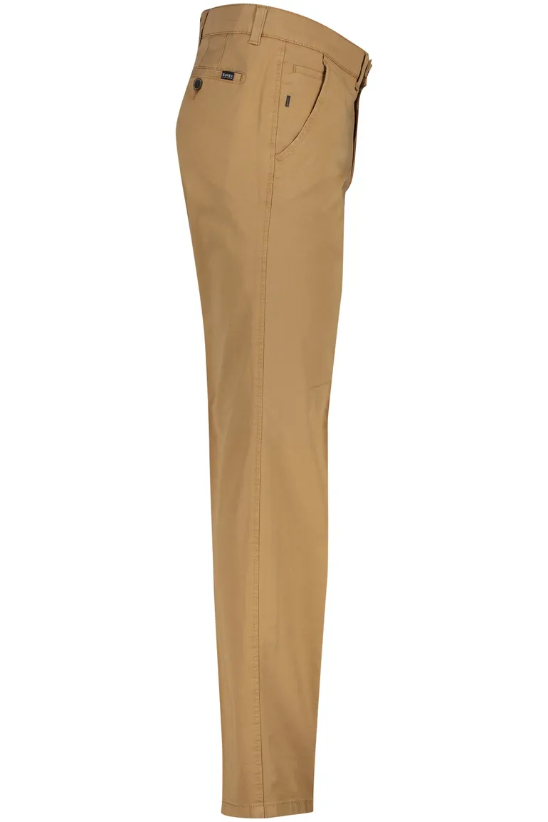 katoenen broek Eurex bruin effen katoen