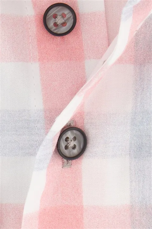 Portofino overhemd tailored fit katoen geruit roze