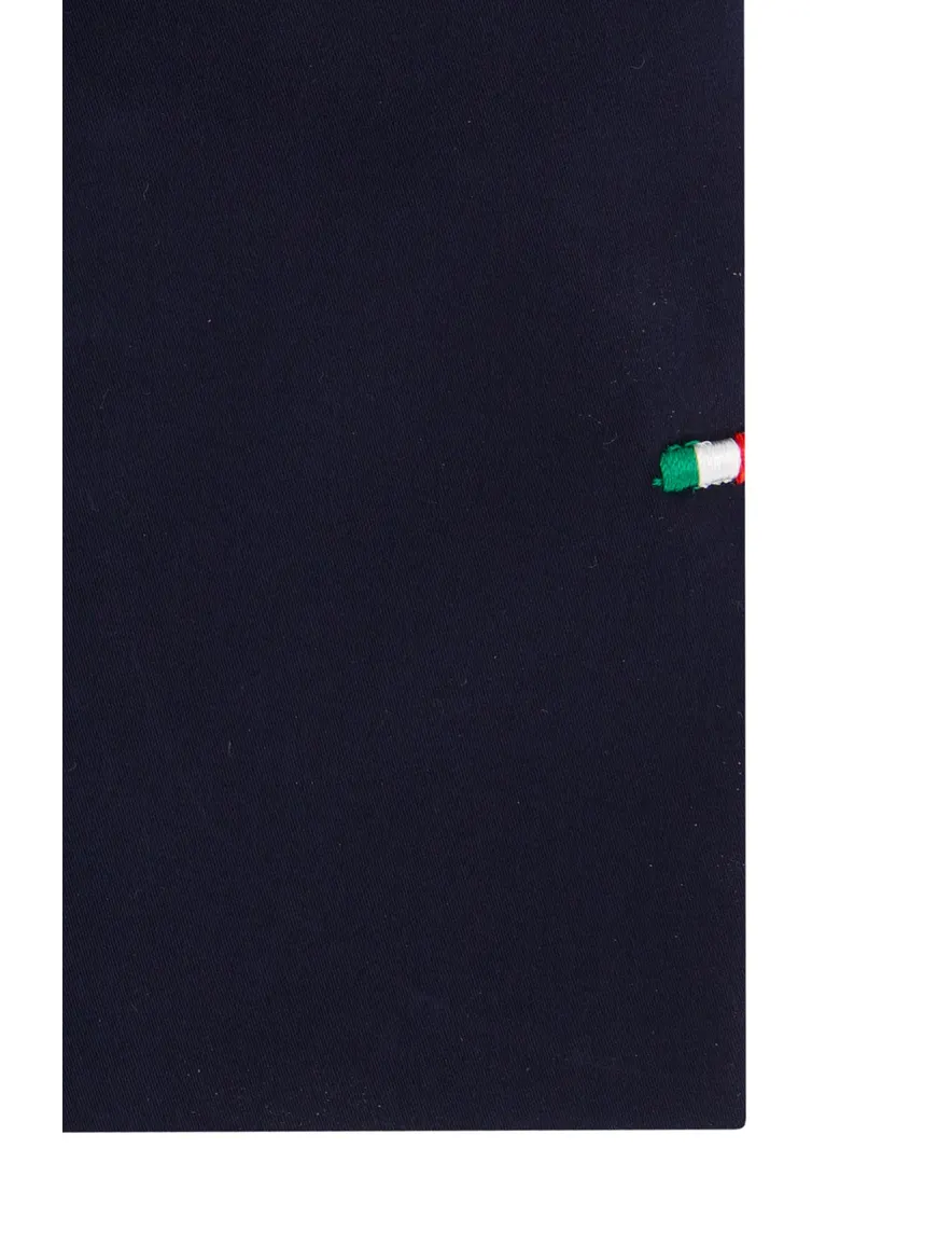 Portofino casual overhemd normale fit donkerblauw effen katoen
