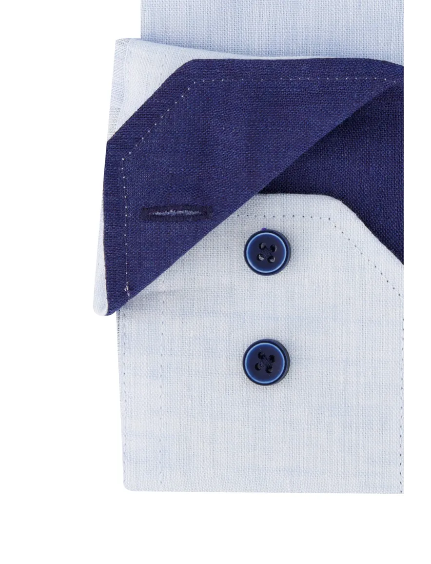 Portofino overhemd blauw effen