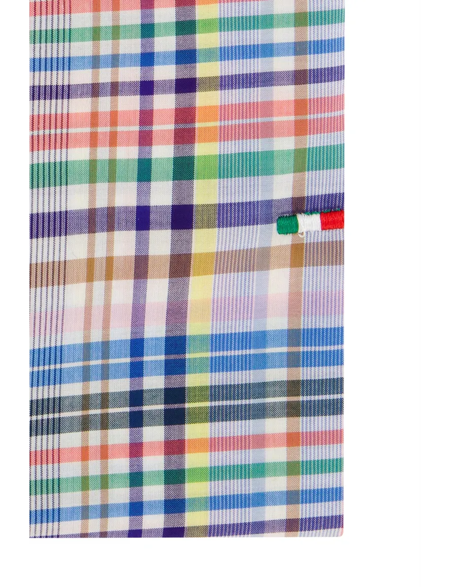 Portofino overhemd ruit multicolor extra lang