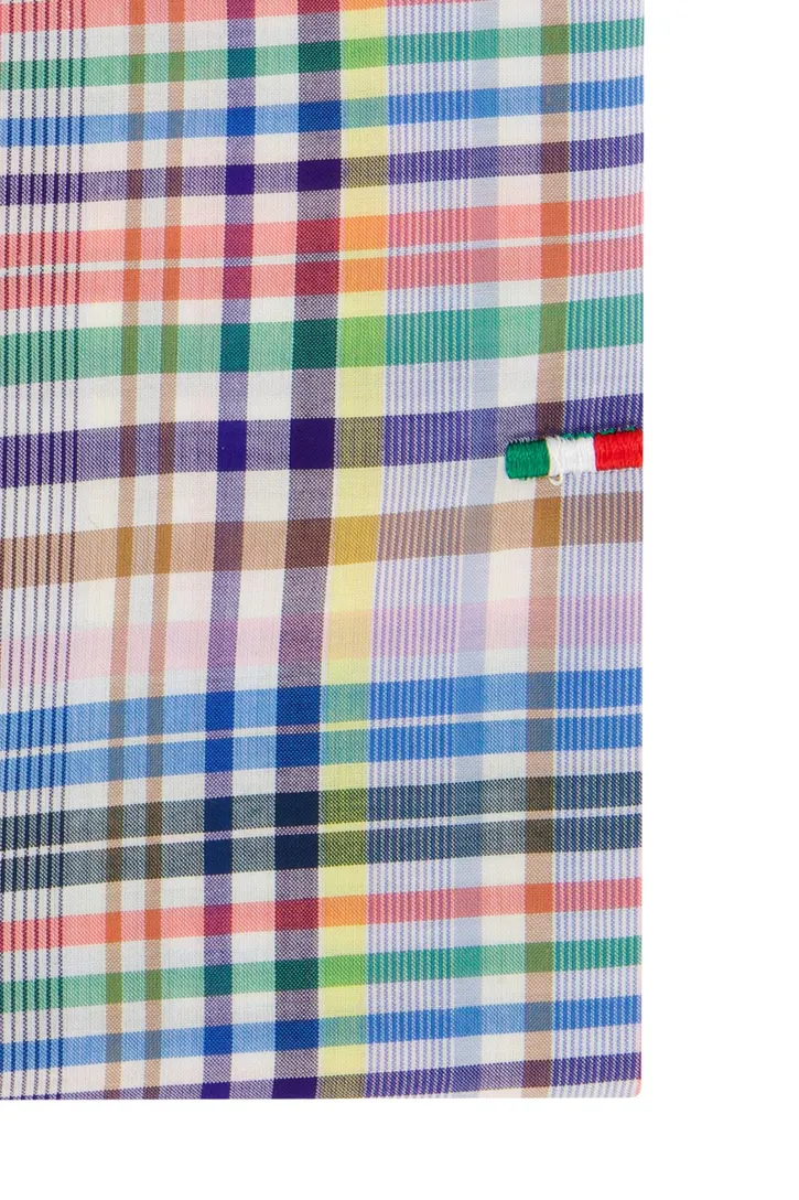 Portofino overhemd tailored fit ruit multicolor extra lang