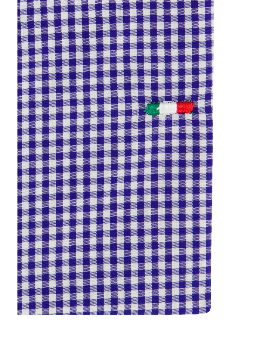 Portofino overhemd blauw geruit