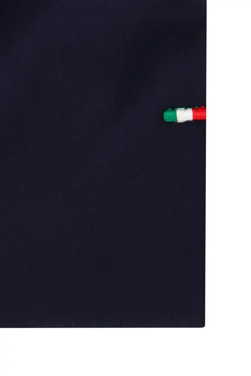 Casual overhemd Portofino mouwlengte 7 normale fit donkerblauw uni