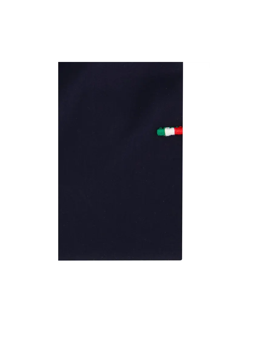 Portofino casual overhemd mouwlengte 7 normale fit navy effen 100% katoen