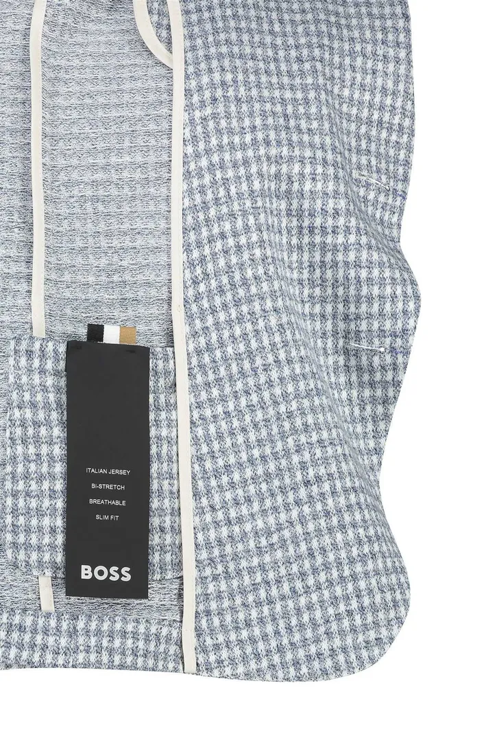 Hugo Boss tussenjas lichtblauw normale fit ruit