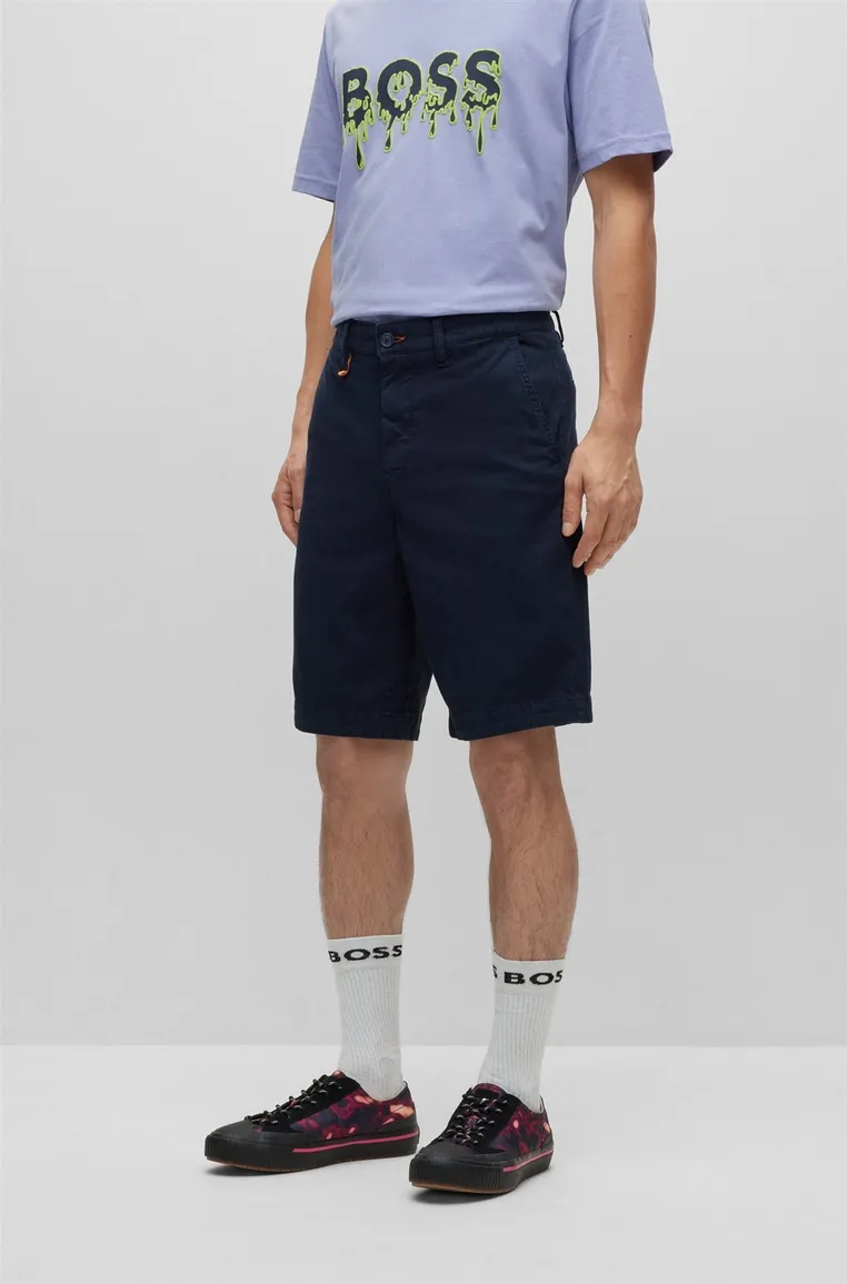 korte broek Hugo Boss donkerblauw effen