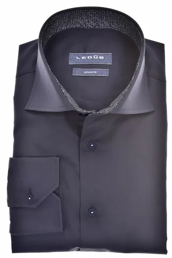 Ledub Ledub business overhemd Modern Fit navy effen katoen