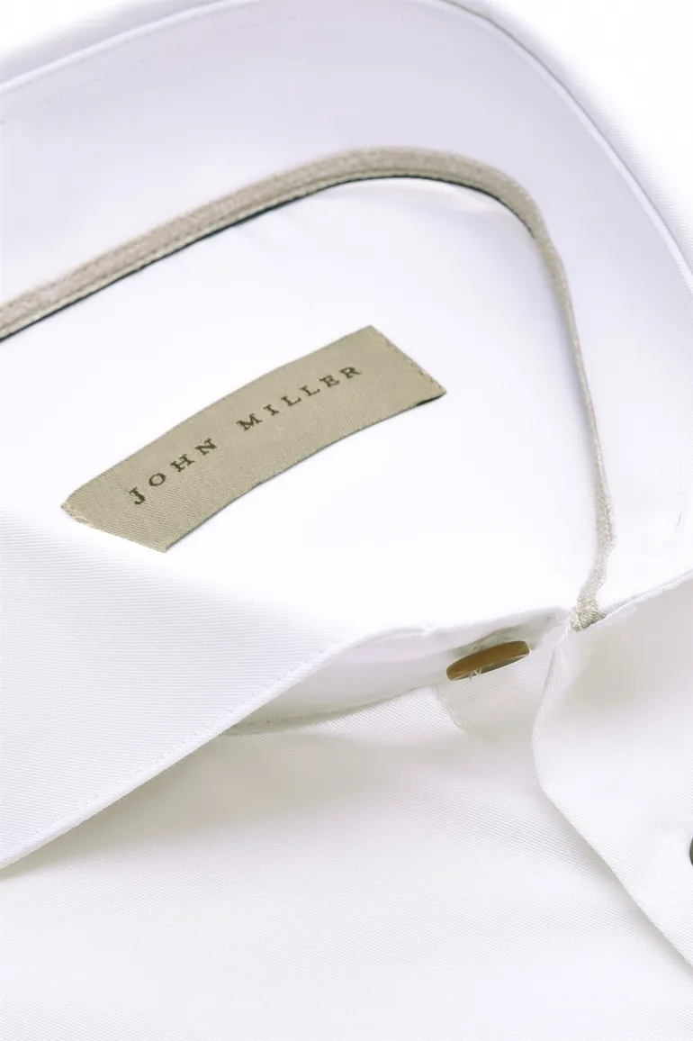 John Miller business overhemd Tailored Fit New normale fit wit effen